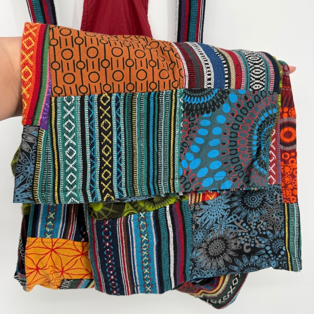LIKE INTERNATIONAL BOHO PATCHWORK OVERALLS 100% C… - image 2